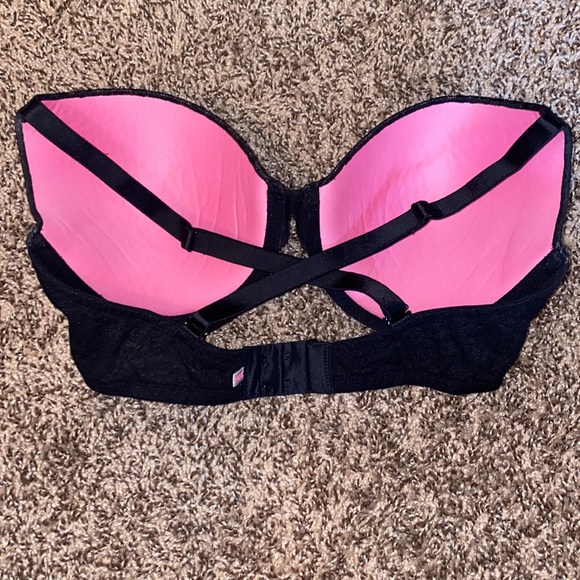 EUC Victoria’s Secret PINK Black Leopard Print Wear Everywhere Push Up Bra - Picture 4 of 5